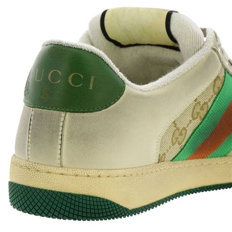 gucci men's leather grip-strap sneakers with web|where to buy gucci sneakers.